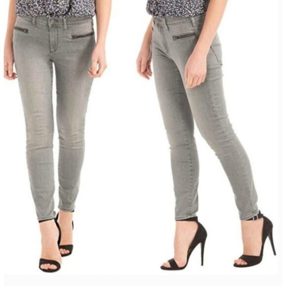 Gap Grey Jeans Zipper Pockets True Skinny Ankle 25 25R - Picture 1 of 10